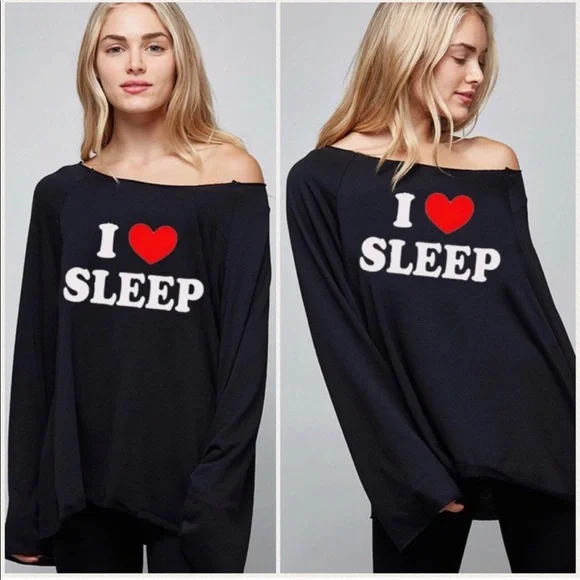 Black ‘I Love Sleep’ Top - Picture 7 of 8